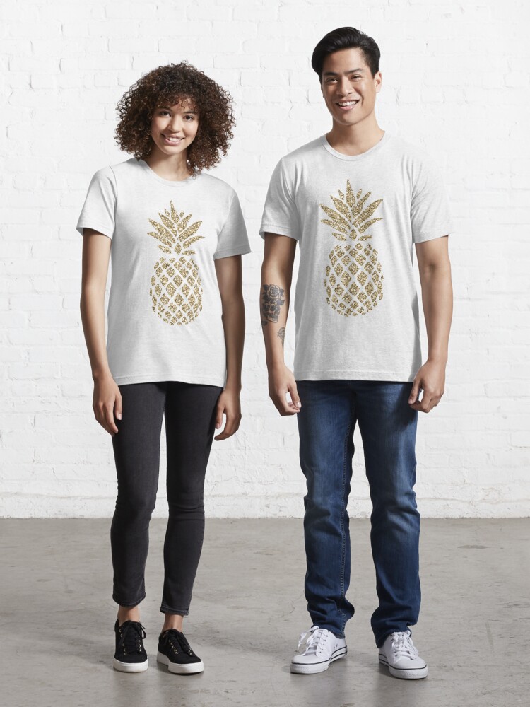 Gold Glitter Pineapple Essential T Shirt for Sale by maryedenoa Redbubble