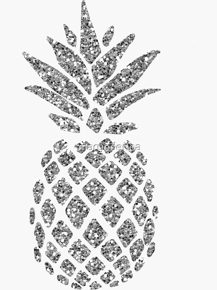 Silver Glitter Pineapple by maryedenoa