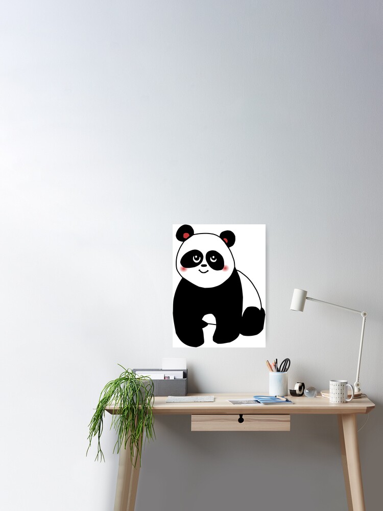 Cute Kawaii Panda Vector Poster By Jajofo Redbubble