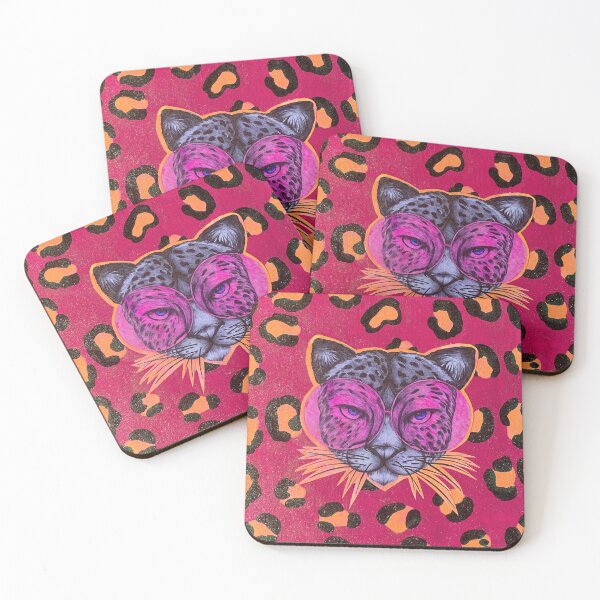 Item preview, Leopard with Janis Joplin glasses designed and sold by Julyartstudio.