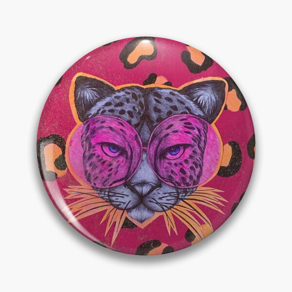 Item preview, Leopard with Janis Joplin glasses designed and sold by Julyartstudio.