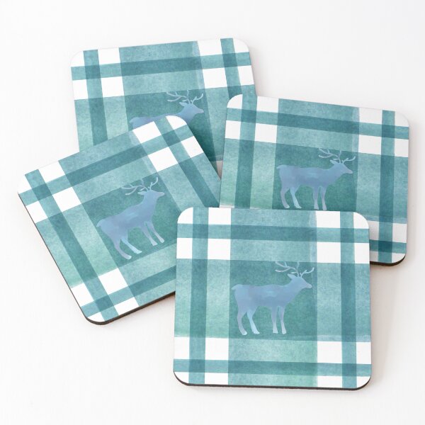 Item preview, blue reindeer check pattern designed and sold by FONESAY.