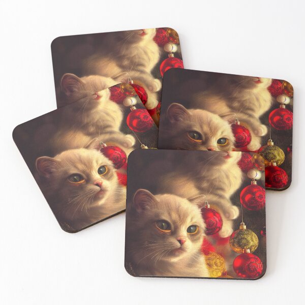 Item preview, Vintage christmas cat card designed and sold by ladarkepoque.