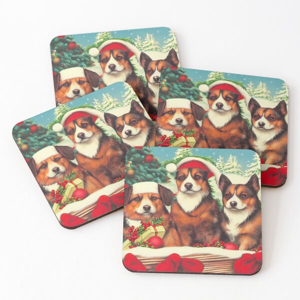 Item preview, Vintage Christmas dog card designed and sold by ladarkepoque.