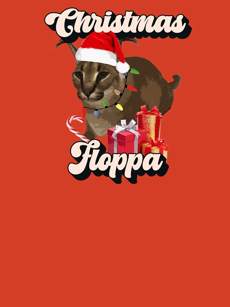 Christmas Big Floppa Meme T-shirt Funny Festive Caracal -  Israel