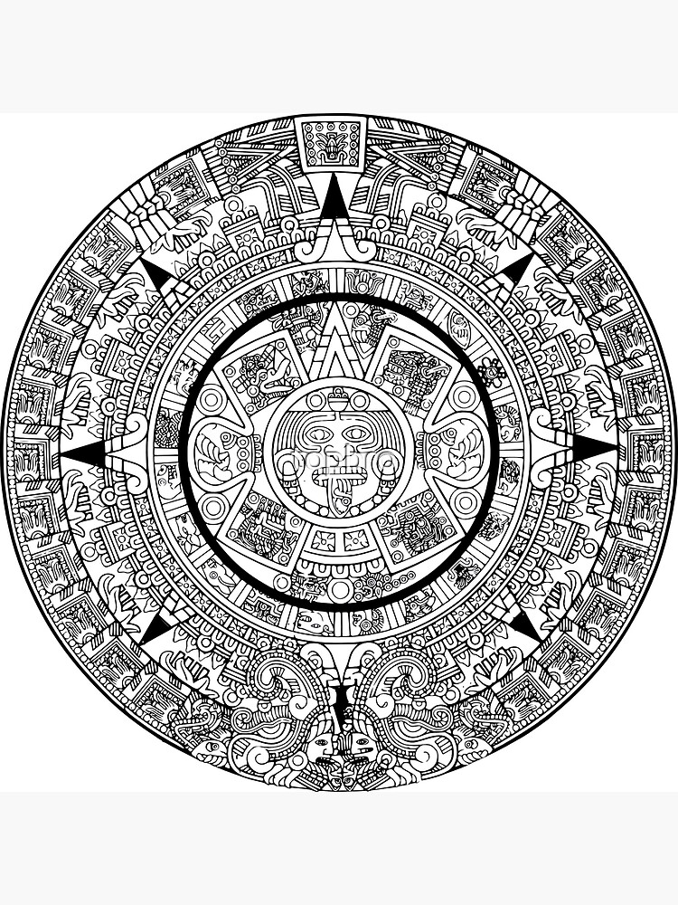 Mayan obsidian aztec calendar Poster for Sale by topbro Redbubble