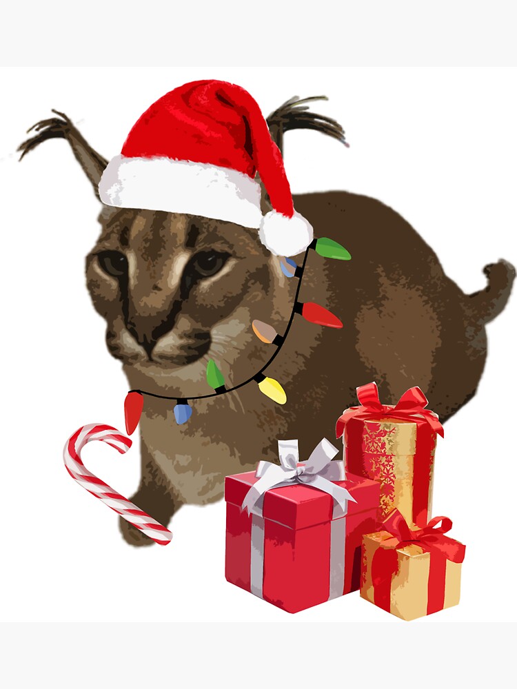 Big Floppa Christmas Meme - Festive Xmas Caracal Big Cat Vintage