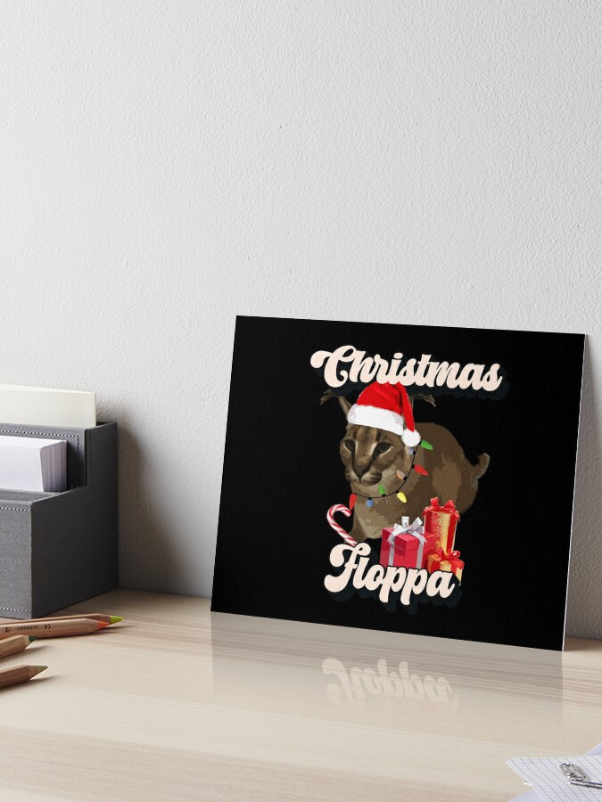 Big Floppa Christmas Meme - Festive Xmas Caracal Big Cat Vintage Retro Text  Funny Meme Design