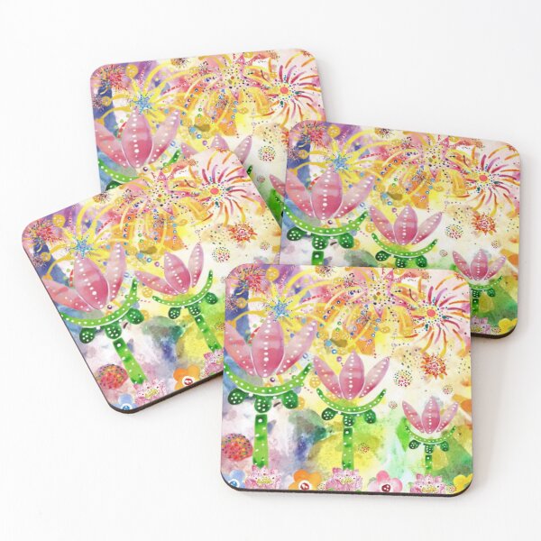Item preview, Diwali lotus flowers Watercolour Collage designed and sold by DefaultOneWorld.