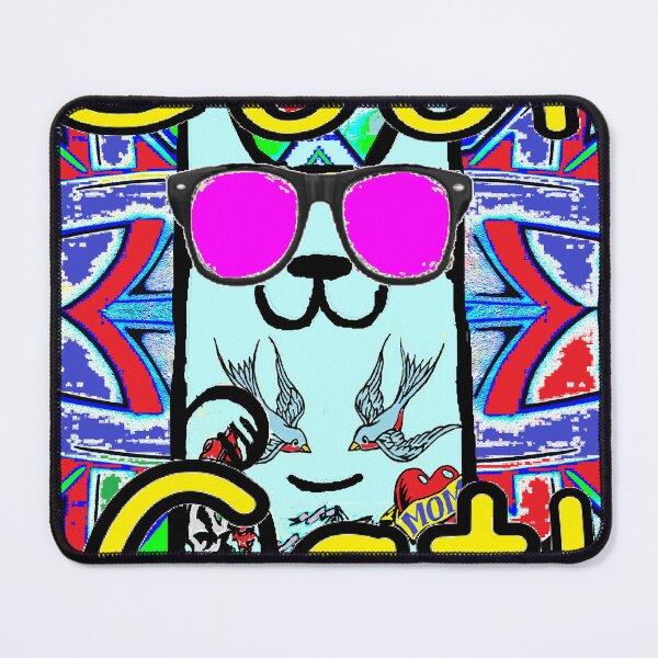 Item preview, cool cat tattoo Goth Kpop kitten skater pet designed and sold by LowEndGraphics.