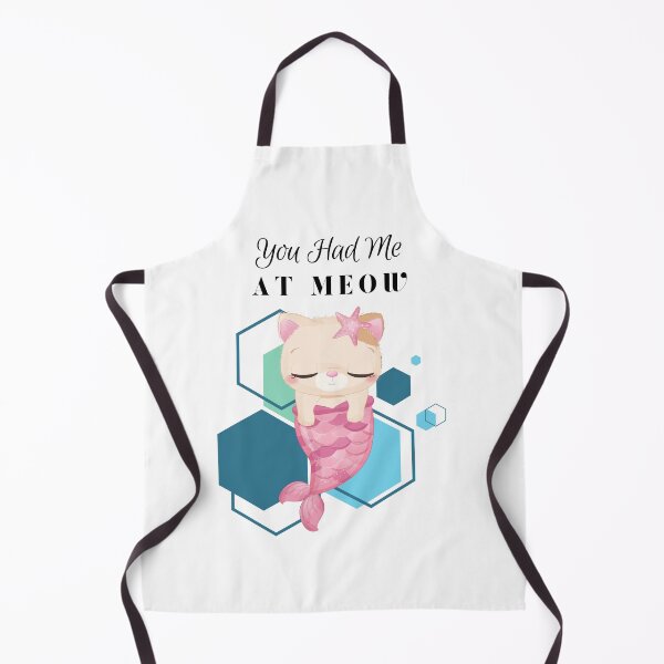 Item preview, You Had Me at Meow - Pink sleepy meowmaid cartoon - cat - mermaid - blue geometric background - cartoon aesthetic - Adorable designed and sold by Mechanical-Artt.