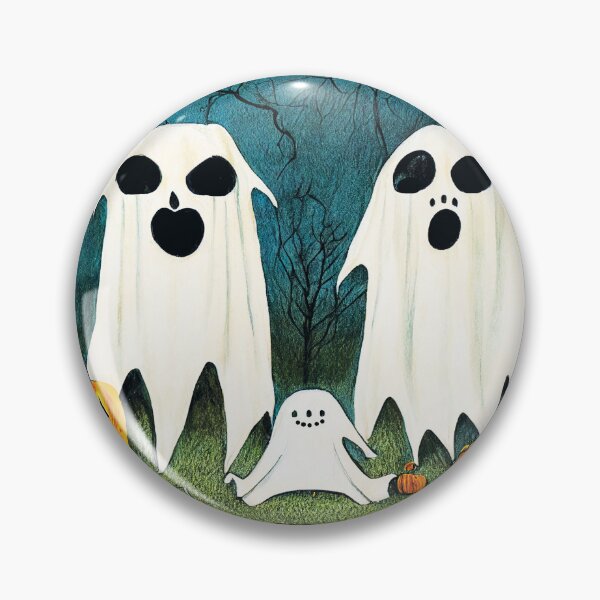 Item preview, Scared ghost and pumpkin illustration designed and sold by joanaoberg.