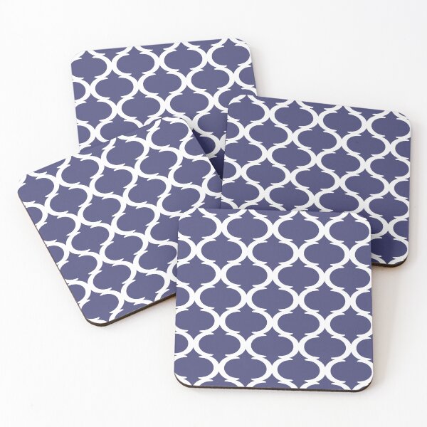 Item preview, Blue and White Nautical Moroccan Quatrefoil Pattern designed and sold by HotHibiscus.