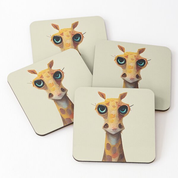 Item preview, kawaii little giraffe staring at designed and sold by WeirdStation.