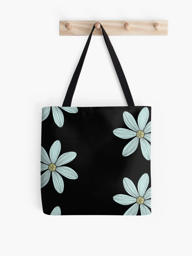 Black Floral Drawing Tote Bag Simple Modern Functional -  Norway