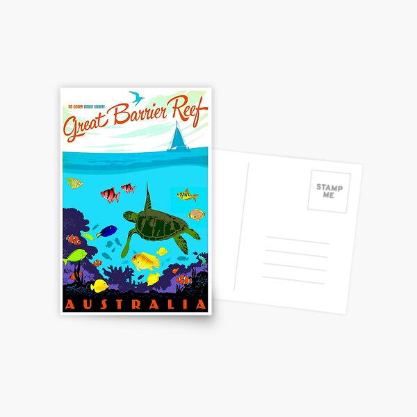 AUSTRALIA : Great Barrier Coral Reef Print Postcard