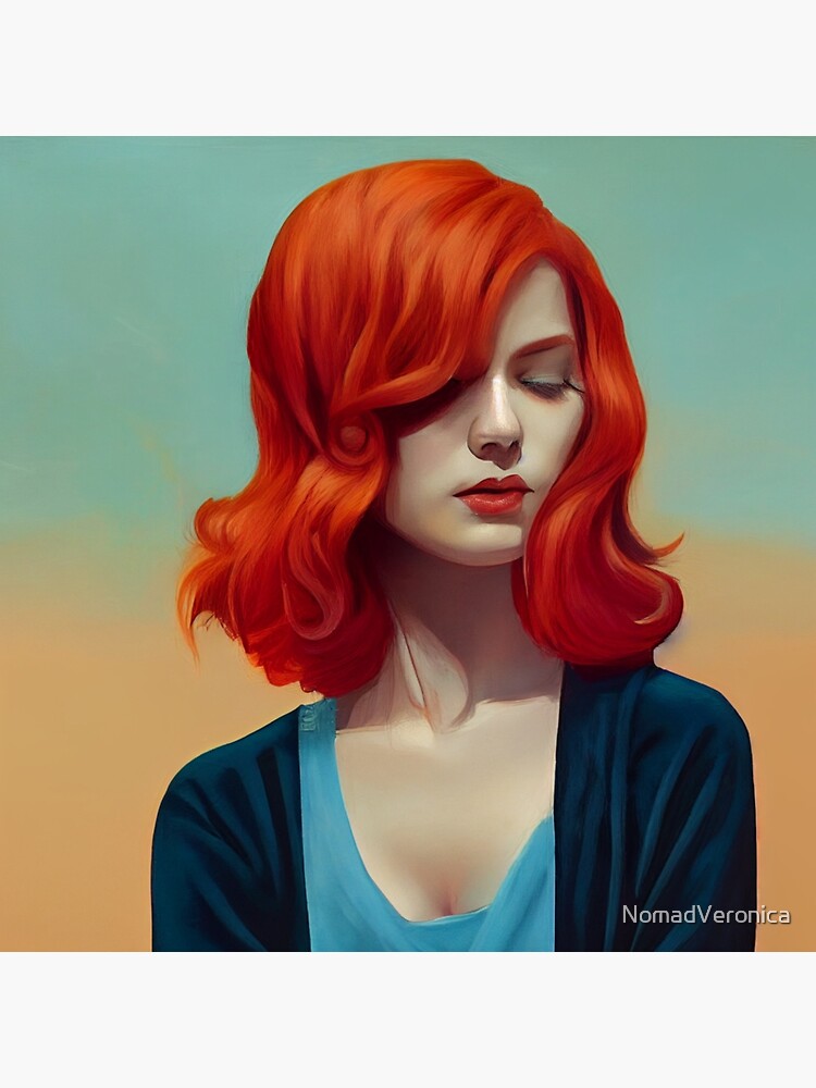 Thumbnail 4 of 4, Pillow, Red Hair Young Woman designed and sold by NomadVeronica.