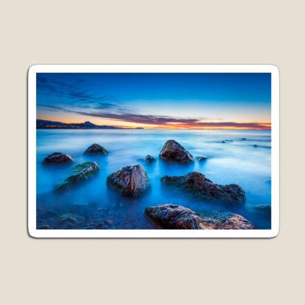 Wet rocks at dawn long exposure Magnet