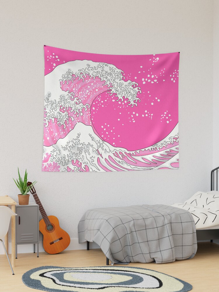 Pink discount wave tapestry