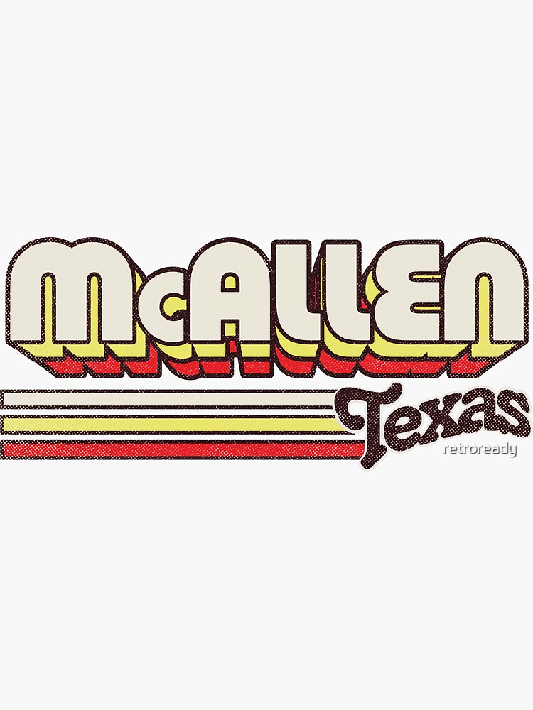 "McAllen, TX City Stripes" Sticker for Sale by retroready Redbubble