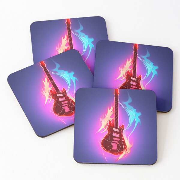 Item preview, Neon guitar | Flaming guitar | Punk designed and sold by sci-fAI.