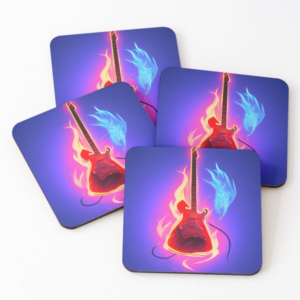 Item preview, Punk guitar | Flaming guitar | Neon guitar designed and sold by sci-fAI.