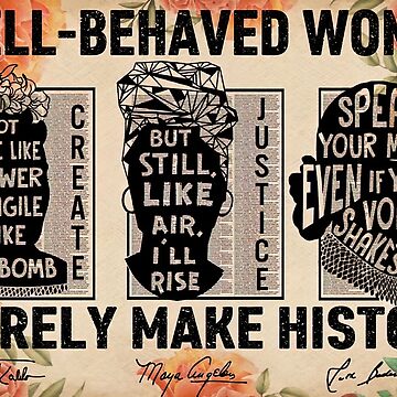 Poster Métal Frida Kahlo "Well Behaved Women Rarely Make History" - 20,3 X 30,5 Cm - Décoration Murale Rétro
