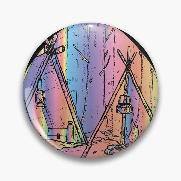 Item preview, old style vintage camp fire and tent camping designed and sold by XXgooddeedXX.