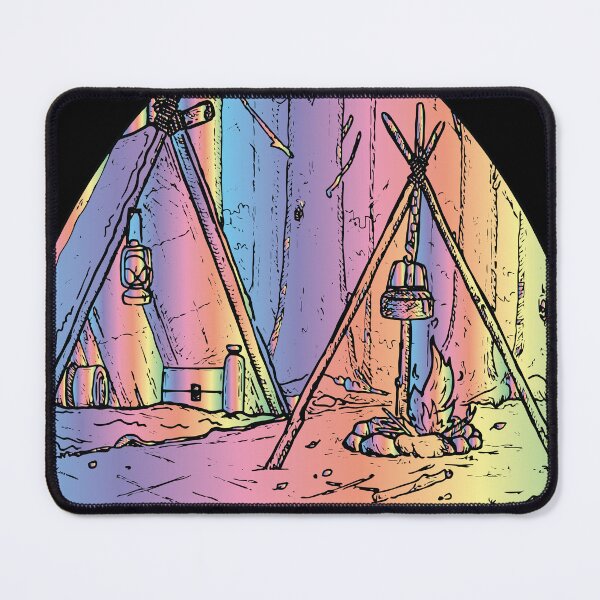 Item preview, old style vintage camp fire and tent camping designed and sold by XXgooddeedXX.