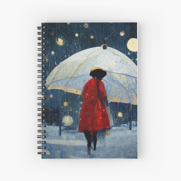 Snowy Night Walk Spiral Notebook