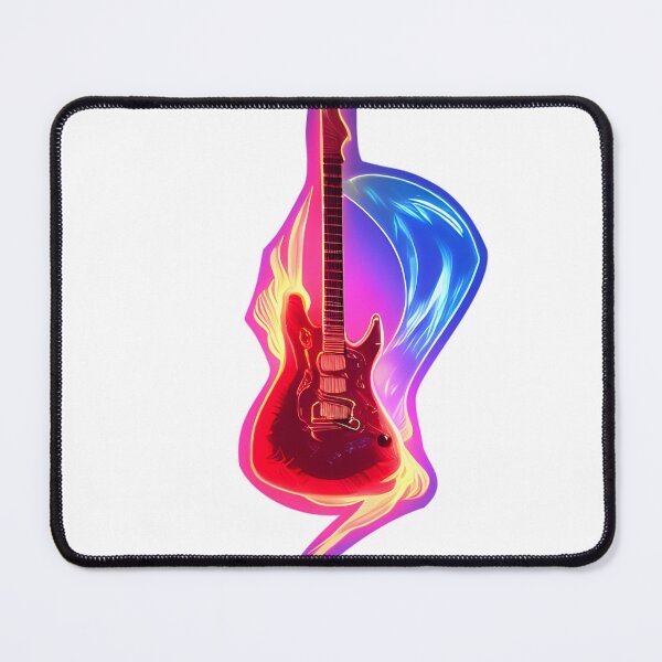 Item preview, Flaming guitar | Neon guitar | Punk designed and sold by sci-fAI.