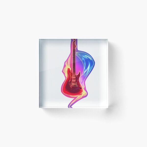 Item preview, Flaming guitar | Neon guitar | Punk designed and sold by sci-fAI.