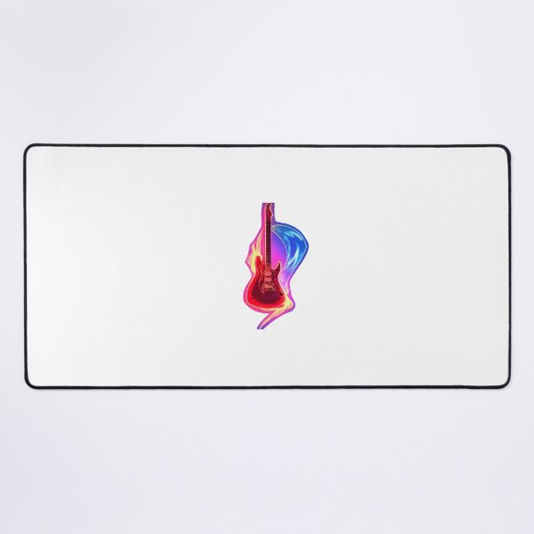 Item preview, Flaming guitar | Neon guitar | Punk designed and sold by sci-fAI.