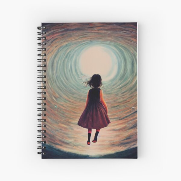 Girl Walking into the Light Spiral Notebook