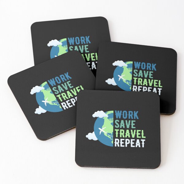 Aperçu de l'œuvre Work Save Travel Repeat créée et vendue par ilalang-by-eka.