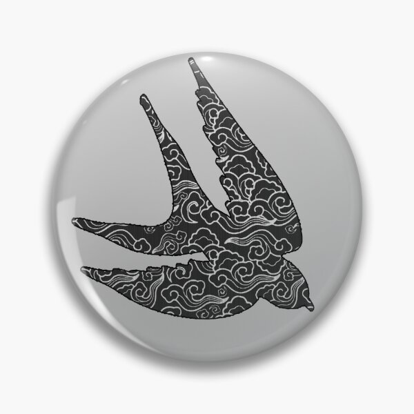 Item preview, Japanese Swallows in Flight, Charcoal and Light Gray  designed and sold by Marymarice.