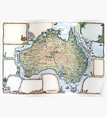 Australia Pictorial Map by Journey Jottings Poster