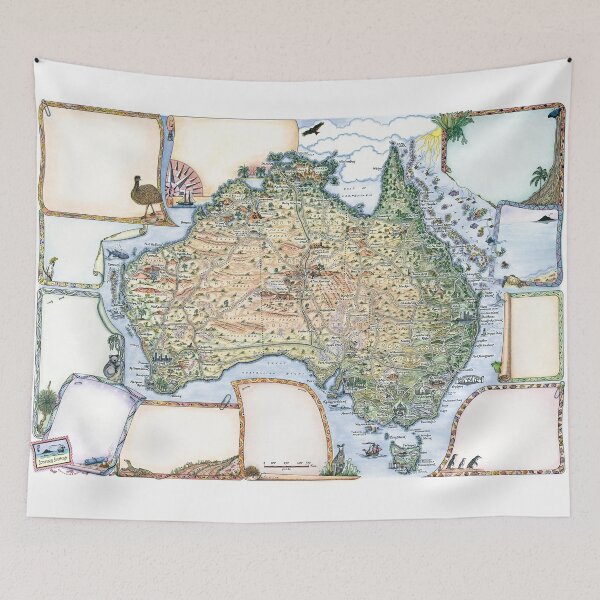 Item preview, Australia Pictorial Map by Journey Jottings designed and sold by JourneyJottings.