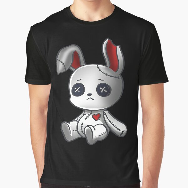 Camiseta Gótico Bunny Cute Creepy Emo Roupas Kawaii Bunny