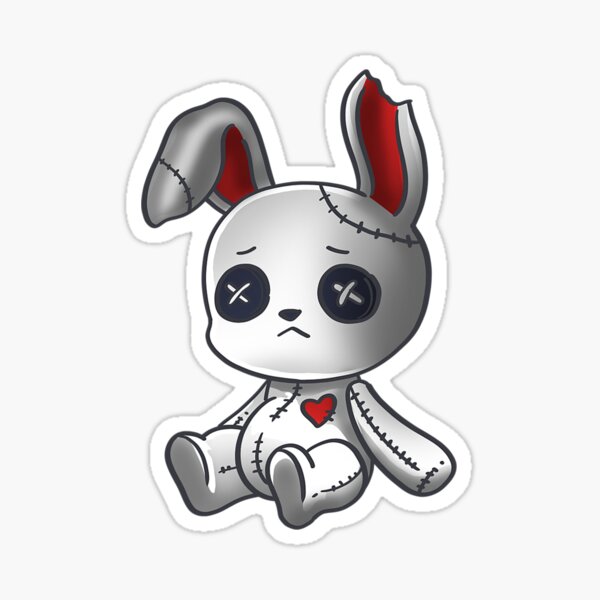 Goth Bunny Shirt Cute Creepy Emo Clothes Kawaii Bunny Sticker for Sale by  weedistributor9