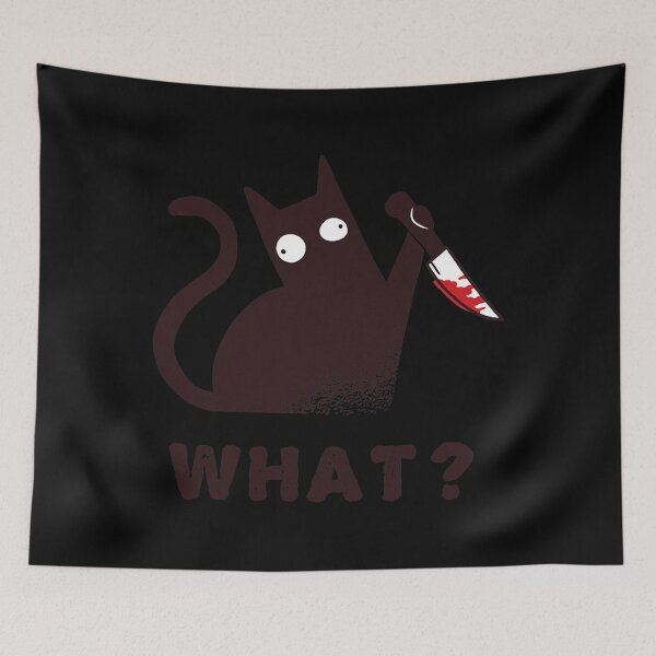 Item preview, Funny Halloween Costume Clothes Knife Murder Black Cat What designed and sold by cheerymid-cours.