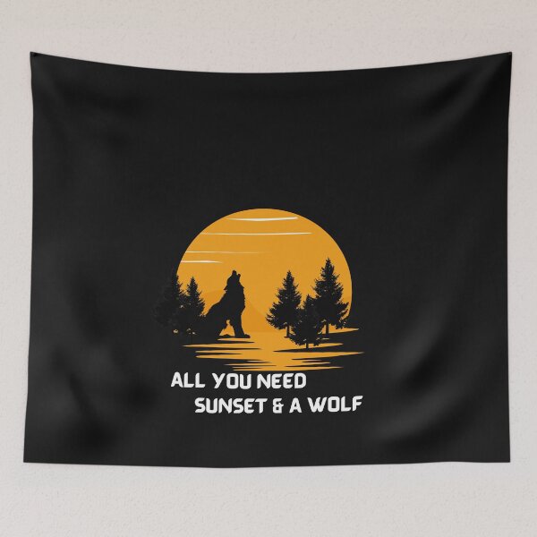 Item preview,  Cool Wolf watching sunset  designed and sold by Alaa_marketing_2022.