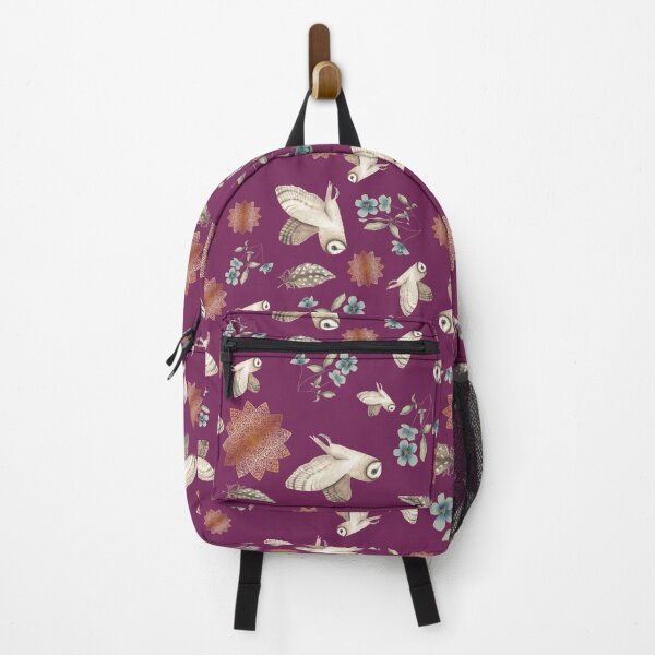 Item preview, Barn Owl Pattern in fuschia designed and sold by snowyowls.