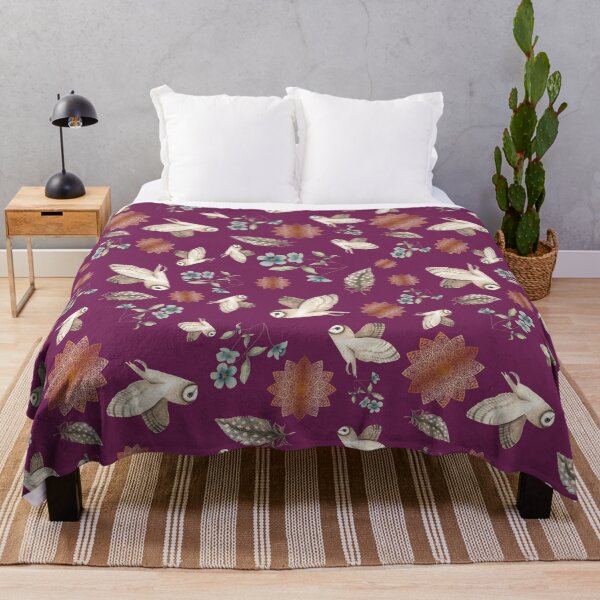 Aperçu de l'œuvre Motif Chouette effraie en fuchsia créée et vendue par snowyowls.