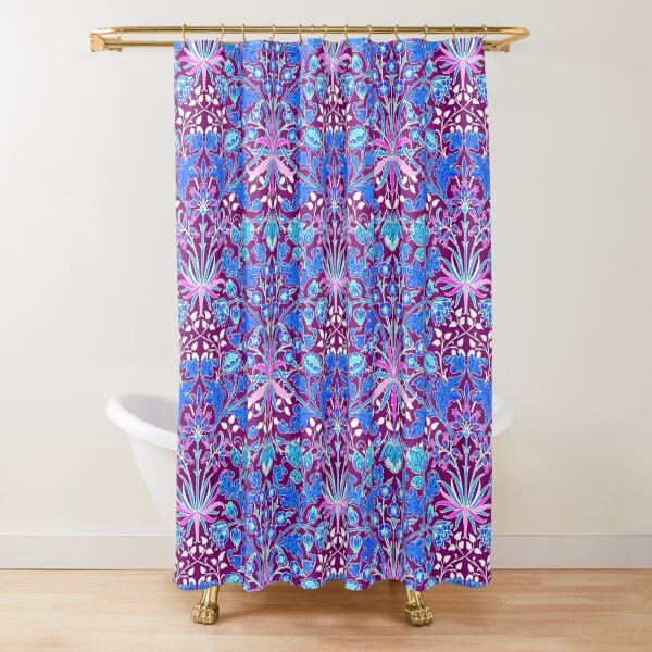 William Morris Hyacinth, Aqua and Purple Shower Curtain