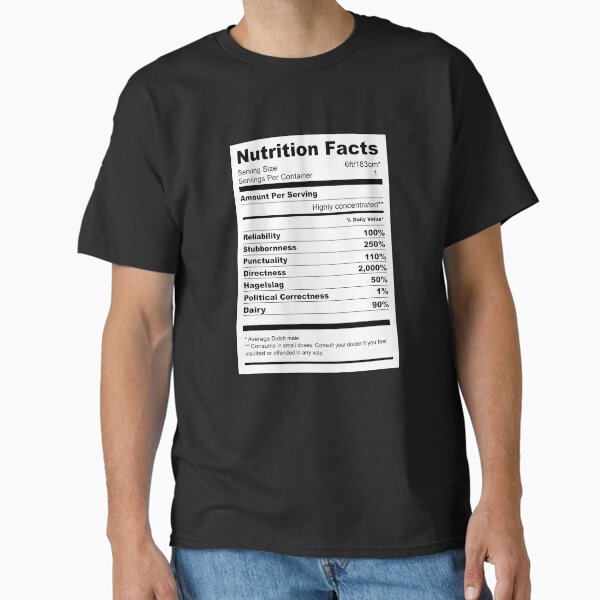Item preview, The Netherlands Nutrition Facts Dutch Person designed and sold by cl0thespin.