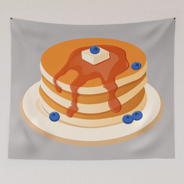 Item preview, Pancakes With Blueberries And Syrup, American Breakfast designed and sold by Niranjana Aja.