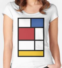 Mondrian #3 Women's Fitted Scoop T-Shirt