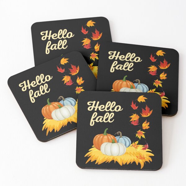 Item preview, Hello Fall Colorful Pumpkins and Leaves designed and sold by BluePlanetMerch.