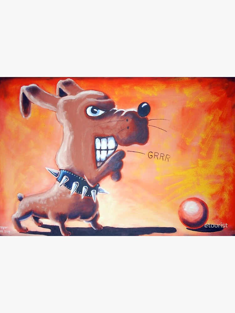Thumbnail 2 of 2, Art Board Print, Grrr Dog's Ball designed and sold by etourist.